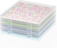 Paquete de 4 Cajas de Almacenamiento de Plástico Transparente de 12'' x 12'', Contenedores Apilables para Documentos y Papel, Organizador de Oficina de Gran Capacidad