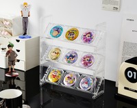 Présentoir à badges multicouche en acrylique, empilable et anti-poussière, pour collectionneurs, étagère de présentation pour badges de 45/60/70 mm