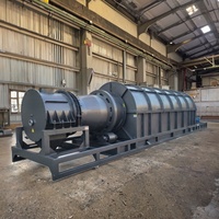 Four de carbonisation à tambour à refroidissement automatique, processeur de biomasse continu pour maïs, production quotidienne de 3,5 tonnes, configuration à double brûleur