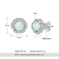 Klassische elegante Schmuck Ohrringe Geschenk 925 Sterling Silber Blume Weiß Opal Ohrringe Fabrik Großhandel OEM Drops hipping