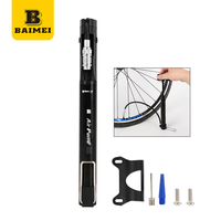 BAIMEI Portable Mini Bike Pump Aluminum Alloy High Pressure 120PSI Waterproof Lightweight Air Inflator for Mountain Road Bikes