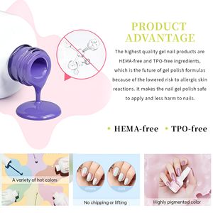TRIONE 240 Couleurs <span class=keywords><strong>Vernis</strong></span> Gel Sans HEMA 15ml <span class=keywords><strong>Semi</strong></span>-<span class=keywords><strong>Permanent</strong></span> LED UV Soak Off Collection Nail Art Fournitures pour Ongles OEM ODM - Product Image 4