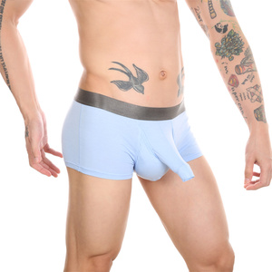 Calzoncillos bóxer de punto de fibra de bambú suave para hombre, de tiro bajo, transpirables, con tacto de seda elástico, novedad 2022 al por mayor - Product Image 6
