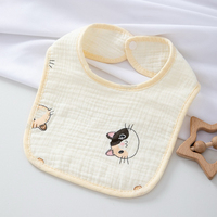 Bavoir carré pour bébé en gaze de coton imprimée 6 couches, réutilisable, doux et absorbant, pour nourrissons