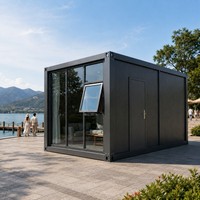 Maison conteneur de luxe 20ft 40ft en kit avec verre trempé pour complexe touristique, avec chambre, salle de bain et cuisine