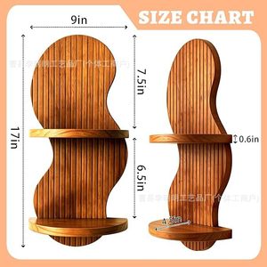 Wavy wooden <b>wall</b> <b>shelf</b>, Bohemian candle holder, aromatherapy holder, arched <b>wall</b>-<b>mounted</b> decorative <b>shelf</b>, vase holder - Product Image 4