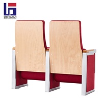 Chaises d'auditorium modernes en tissu avec microphone et tablette d'écriture pour églises et théâtres