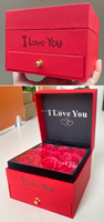 Love 9 Zeepbloemen Sieradendoosje voor Moederdag Valentijnsdag Cadeau Kunstmatige Rozenbloem Flip-top Waterdicht Draagbaar