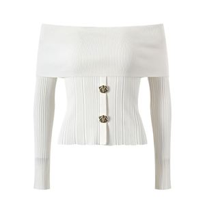 Bettergirl 2024 nouveau français hors épaule sans bretelles Sexy court coupe ajustée minceur haut jupe tempérament tricot <span class=keywords><strong>costume</strong></span> - Product Image 2