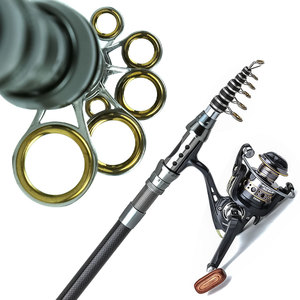 Caña de Pescar Telescópica de Fibra de Carbono, Combo de Carrete Giratorio de Acción Media EVA, Juego de Señuelos y Aparejos para Pesca en Agua Salada y Dulce - Product Image 4