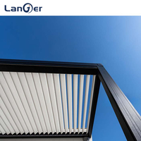 Kit de pergola persienne en aluminium rétractable électrique étanche pour extérieur avec arche et gazebo pour pavillon de jardin