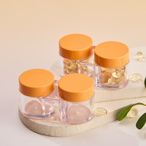 Bocaux en acrylique à double compartiment personnalisables <span class=keywords><strong>de</strong></span> 50 ml avec couvercle orange, contenants scellés pour l'emballage <span class=keywords><strong>de</strong></span> suppléments <span class=keywords><strong>de</strong></span> vitamines et d'<span class=keywords><strong>huile</strong></span> <span class=keywords><strong>de</strong></span> <span class=keywords><strong>poisson</strong></span> - Product Image 4