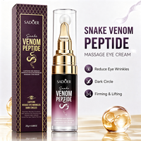 Crème Contour des Yeux Anti-Rides au Venin de Serpent et à la Caféine avec Acide Hyaluronique pour les Cernes, Hydratante et Nourrissante