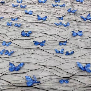<span class=keywords><strong>Tela</strong></span> <span class=keywords><strong>de</strong></span> Tul con Mariposas Azules en 3D, <span class=keywords><strong>Tela</strong></span> Bordada con Mariposas para Vestidos <span class=keywords><strong>de</strong></span> Niñas y Decoración <span class=keywords><strong>de</strong></span> Eventos, Gran Venta - Product Image 6