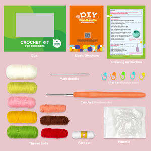 2023SY bricolage Wobbles Crochet Animal Kit tricot à la main Starter fleur lapin laine fil Crochet tricot Kits matériel végétal - Product Image 3
