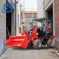 Mini Excavator Loader Backhoe Dengan Outrigger Hidrolik untuk Lokasi Kerja Sempit