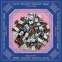 Mahjong américain gravé à 4 couches avec tapis, 160 tuiles en acrylique léopard de 1,26 pouces, édition grille turquoise
