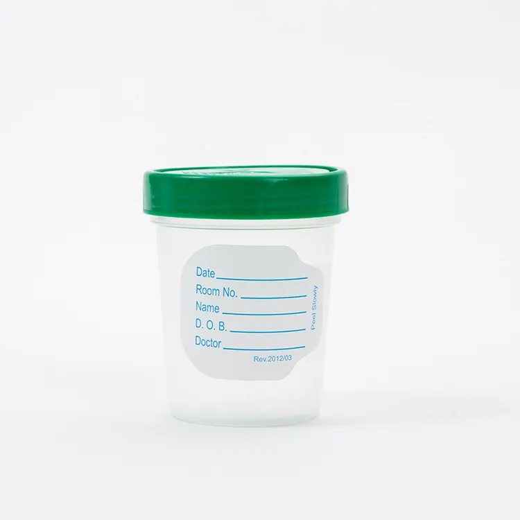 Urine Container Sterile Sample Specimen Cup with label 15ml-120ml Sterile Urine Container