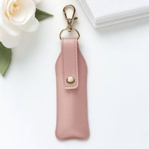 Portable Pu Holder With Keychain Lip Balm Case Travel Makeup Lipstick <b>Bag</b> - Product Image 2