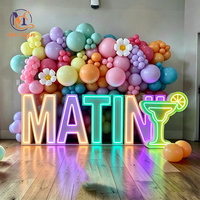 Letras LED Personalizadas a Prueba de Agua, Letras Gigantes de Metal, Números Iluminados de 3, 4 y 5 Pies para Alquiler de Cabinas de Fotos para Fiestas