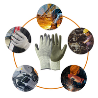 Sunnyhope Vente à Chaud Gants de Sécurité en Carbone PU avec Paume ESD Revêtement Antistatique Niveau 5 Matériau en Nitrile Anti-Coupe Prise d'Échantillon Gratuit