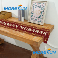 Nappe en lin Eid Mubarak étoile lune 30*183cm décor islamique pour lampe de mosquée Ramadan chemin de Table fête salle à manger décor fournisseur