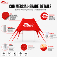 Carpa Comercial FEAMONT Tipo Estrella de Doble Pico Personalizada para Ferias Inmobiliarias en Tailandia, Toldo Promocional para Exteriores
