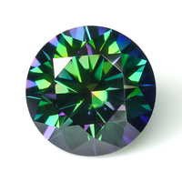 RTS Vente en gros Moissanite de laboratoire, taille brillante, opalescente, multicolore, traitée thermiquement, certificat GRA, 3mm-15mm, en vrac