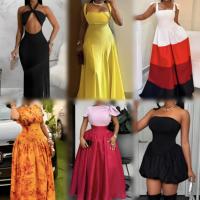 Liquidación de vestidos de mujer a bajo precio, inventario de estilos modernos y casuales para fiesta, estilos variados, envío aleatorio