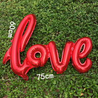 Ballons Lettres 18 Pouces Or Rose Rouge Amour en Aluminium et Latex pour Mariage, Fête, Saint-Valentin
