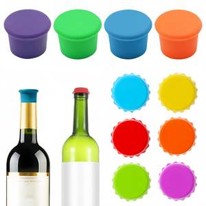 कस्टम पुनः प्रयोज्य वाइन स्टॉपर हैट सिलिकॉन बीयर सेवर और शराब की बोतल वैक्यूम सीलर को कवर करता है - Product Image 1