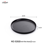 Fournisseur de la Chine en gros pas cher 6 8 10 12 pouces personnalisé propre conception mat noir blanc rond plaques de mélamine pour restaurant