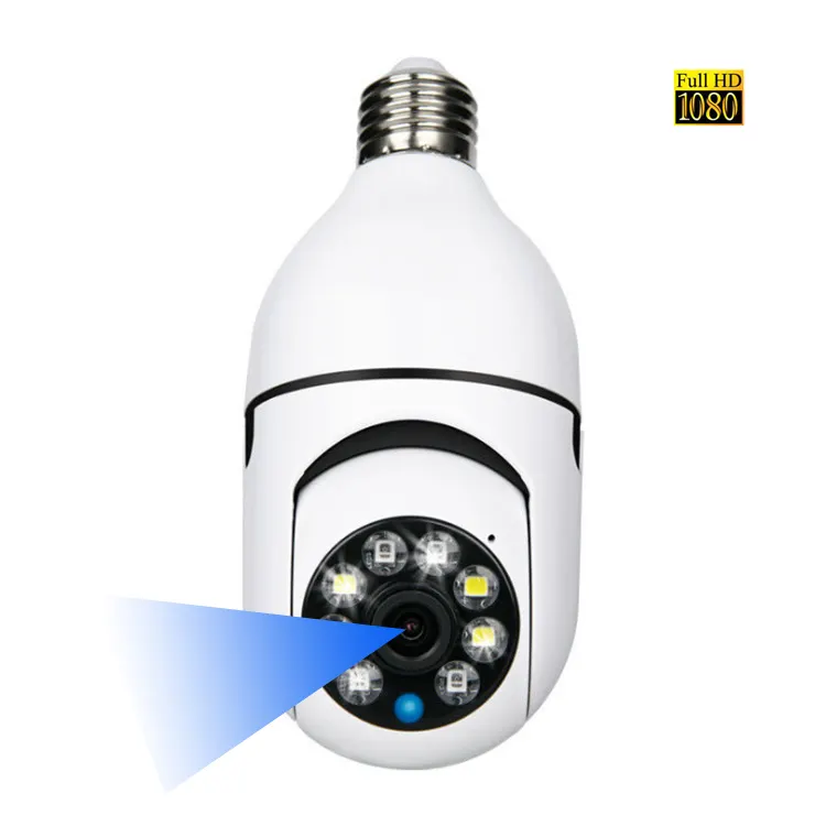 Factory Sale Tuya 2MP 5G E27 Bulb Surveillance Camera Night Vision Full Color Automatic Human Tracking Indoor Security Monitor