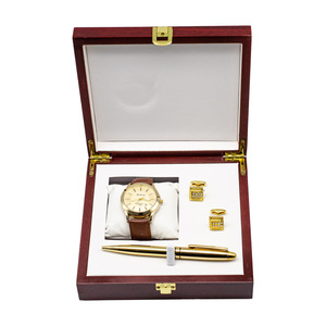 Men's Business Gift Set Watch Cufflinks <b>Pen</b> <b>Gold</b> Tone Valentine's Day Gift Box Exquisite - Product Image 1