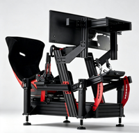 Cockpit de simulateur de course FGT Next Leveling, support de volant de jeu complet en aluminium 4080, configuration de simulation de course