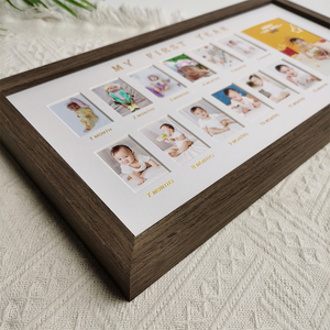 Foto Conmemorativa del Crecimiento de Niños de un Año, Registro de Cumpleaños de 12 Meses, Madera Maciza Creativa con Texto Personalizable A3/A4 - Product Image 3