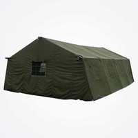 Tente de camping durable en toile, grande capacité (10-20 personnes), imperméable, verte, avec poteaux en acier métallique