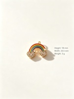 Breloques en émail en acier inoxydable YWXS plaquées or, motifs mignons fleur, arc-en-ciel, beignet, feuille, coquillage pour bracelets, colliers et bijoux DIY