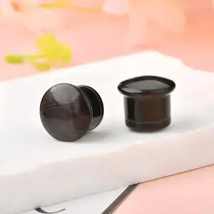 Moda Jóias 2pcs DIY túnel branco opala pedra orelha plugues piercing orelha parafuso túneis macas corpo jóias brincos expansor