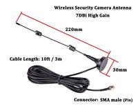Antenne omnidirectionnelle 2.4G à ventouse 222*30mm 5dBi 2400-2500mhz, antenne magnétique Wifi 3M pour routeur