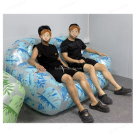 Fauteuil de cinéma gonflable portable en PVC bleu pour l'extérieur, sièges pliables pour canapé TV, pour écran de cinéma gonflable