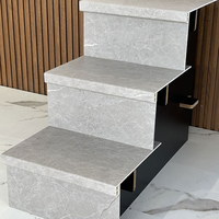 Plaque de fixation d'escalier SPC en pierre plastique, résistante à l'usure, étanche, sans colle, à grain de bois
