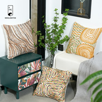 Tissu écologique en coton recyclé broderie géométrique Style Boho taie d'oreiller couvre-oreiller marocain