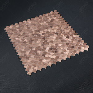 Mosaico Metálico de Aluminio en Forma de Concha Mini Color Cooper para Decoración de Fondo de TV - Product Image 2