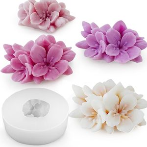 Moule à bougie 3D en forme de fleur de cerisier, moules en silicone pour bougies parfumées, bricolage, artisanat en époxy et gypse, fournitures pour la fabrication de bougies et de gâteaux faits à la main - Product Image 1