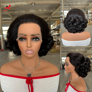 Perruque en cheveux humains 14A de qualité supérieure, double trame, bouclée et rebondissante, 5x8, densité 250, vente en gros d'usine, remise sur les produits mixtes - Product Image 2