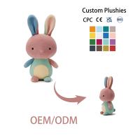 Boneka Kelinci Plushie Custom OEM ODM, Warna-Warni, Lembut, Isi Dakron untuk Anak-Anak, Bersertifikat CPC CE UKCA
