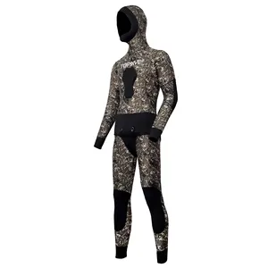 Custom 2-Piece Spear Fishing Open Cell Camouflage Full Spearfish Suit 5mm Neoprene Diving Spearfishing Wetsuit