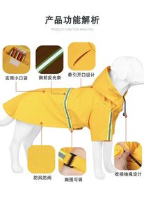 เสื้อกันฝนแบบมีฮู้ดสะท้อนแสงสำหรับสุนัขพันธุ์ใหญ่ ทำจากหนัง PU สำหรับสุนัขตัวใหญ่ - Product Image 5