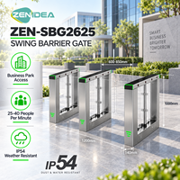 Auto Security Gate ZEN-SBG2625 304 Stainless Steel Swing Barrier Gate IP54 Weather Resistant Business Park Access Control